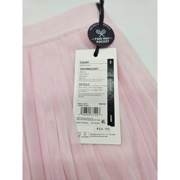 NWT CALIA Women's Pleated Skort in Luminous Pink Size XXLarge Pickle Ball Golf - Picture 8 of 9